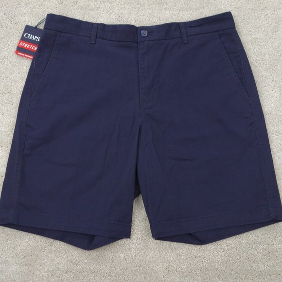 Chaps Other - Chaps Shorts Mens 36 Blue Stretch Twill Straight Leg Bermuda Flat Front Casual